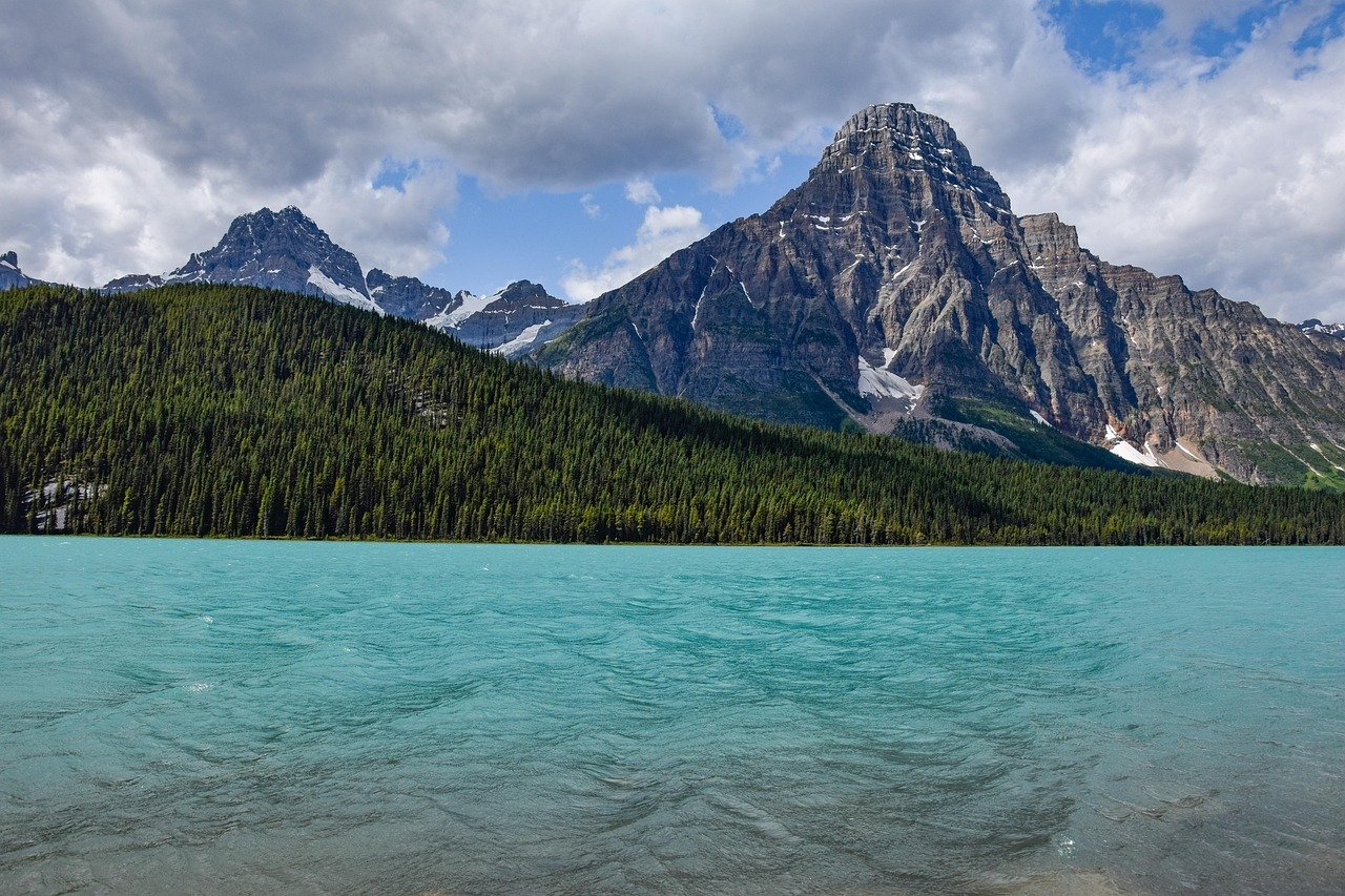 lake, mountains, trees, water, rocky mountains, mountain range, nature, scenery, scenic, national park, waterfowl lakes, banff national park, banff, icefields parkway, alberta, canada, rocky mountains, rocky mountains, national park, banff, alberta, canada, canada, canada, canada, canada